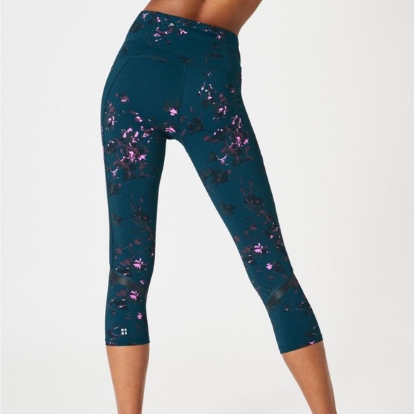 Sweaty Betty Zero Gravity Leggings Green Floral Print - Picture 2 of 9